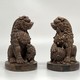 Antique paired sculpture "Dogs Fo"