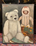 Painting "Teddy Bear, Cosmonaut and Steam Engine" Painting "Teddy Bear, Cosmonaut and Steam Engine"