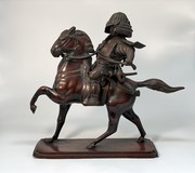 Antique equestrian sculpture "Masashige Kusunoki"
