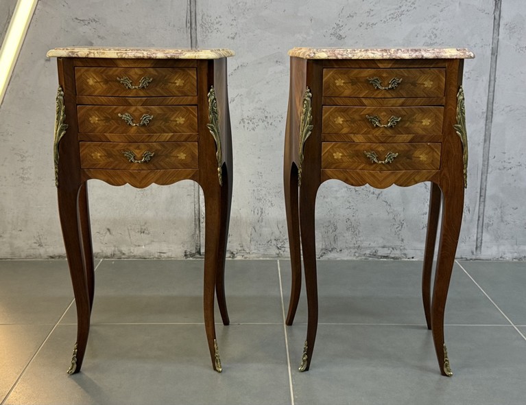 Paired bedside tables