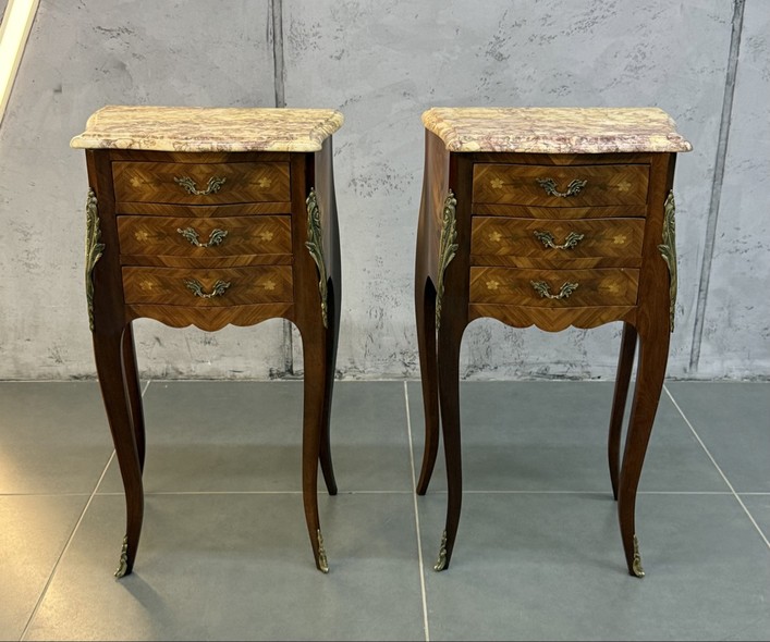 Paired bedside tables