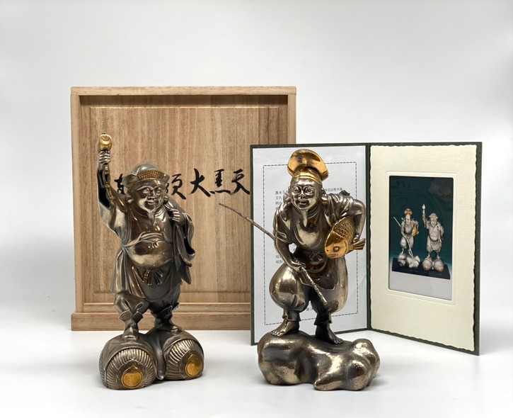 Paired sculpture "Ebisu and Daikoku", Takamura Koun