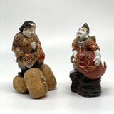 Paired sculptures "Ebisu and Daikoku"