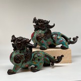 Pair of vintage sculptures "Pi Xiu" Pair of vintage sculptures "Pi Xiu"