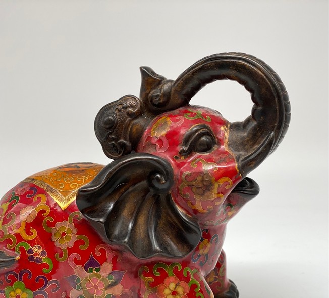 Vintage paired sculptures "Elephants"