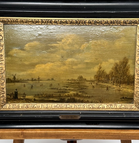 Antique painting "Skaters"