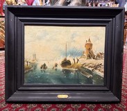 Antique painting "winter landscape" Antique painting "winter landscape"