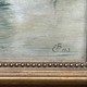 Antique painting "Mill with a Boat"