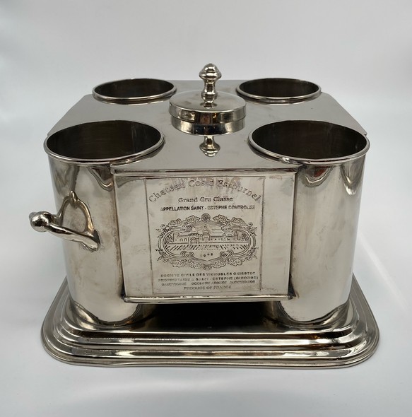 Antique cooler for four wine bottles