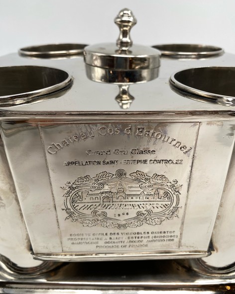 Antique cooler for four wine bottles