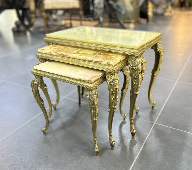 Antique set of three coffee tables
