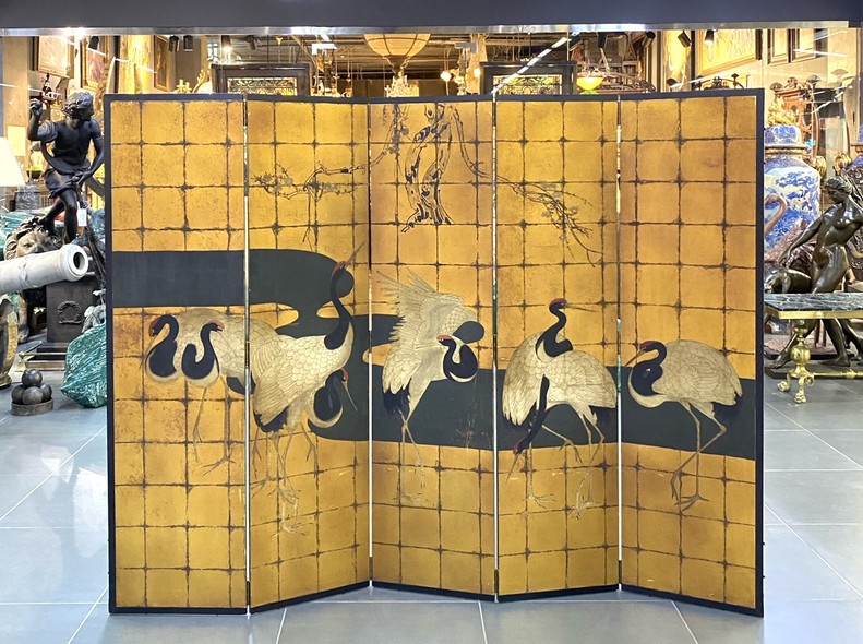 Антикварная ширма
"Журавли", Япония