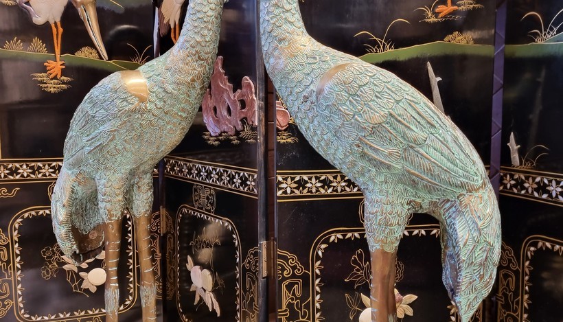 Pair sculpture "Cranes"