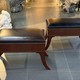 Antique brown leather banquette
