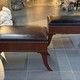 Antique brown leather banquette