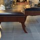 Antique brown leather banquette