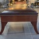 Antique brown leather banquette