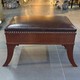 Antique brown leather banquette