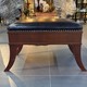 Antique brown leather banquette