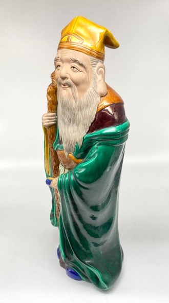 Antique Jurojin sculpture