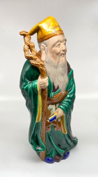 Antique Jurojin sculpture