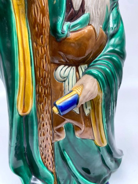 Antique Jurojin sculpture