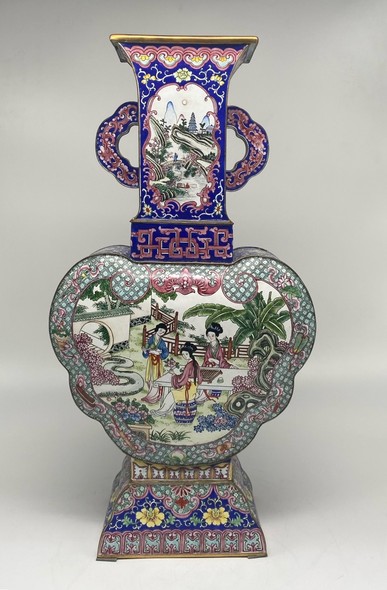 Antique cloisonne technique vase