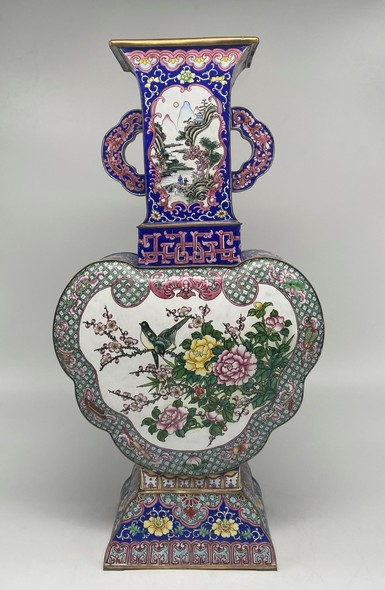 Antique cloisonne technique vase