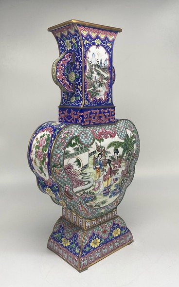Antique cloisonne technique vase