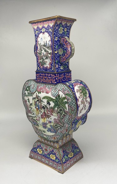 Antique cloisonne technique vase