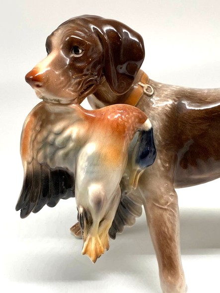 "Dog with a Bird in Its Mouth" Figurine