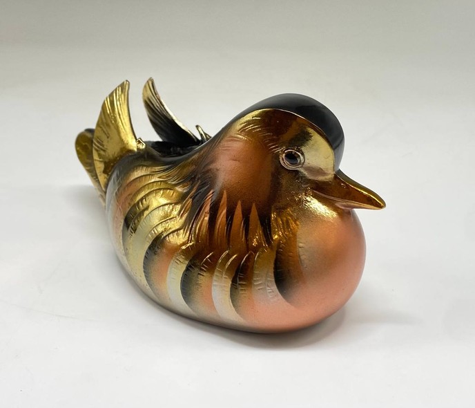 Vintage paired sculpture “Mandarin Ducks”