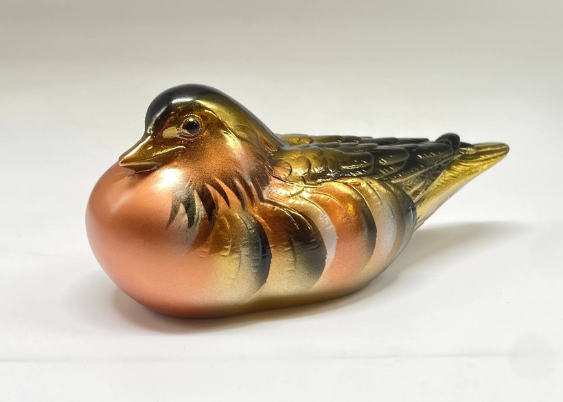 Vintage paired sculpture “Mandarin Ducks”