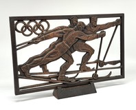 Vintage wall panel "Skiers"