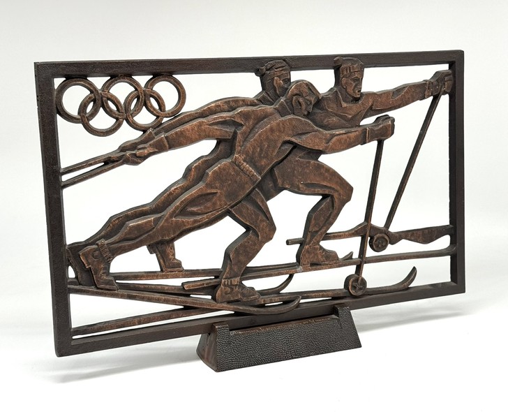 Vintage wall panel "Skiers"
