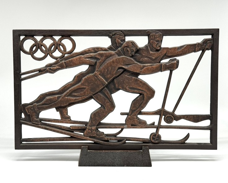 Vintage wall panel "Skiers"