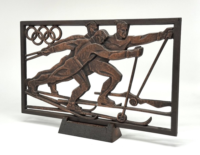 Vintage wall panel "Skiers"