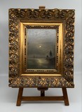 Antique painting
with a moon landscape