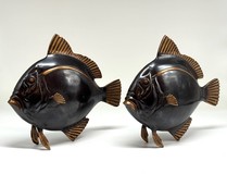 Vintage paired sculptures "Fish"