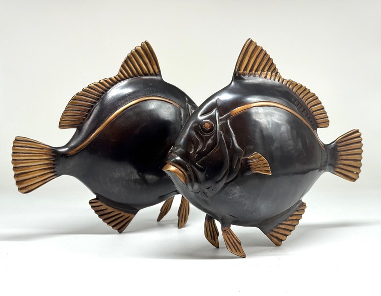 Vintage paired sculptures "Fish"