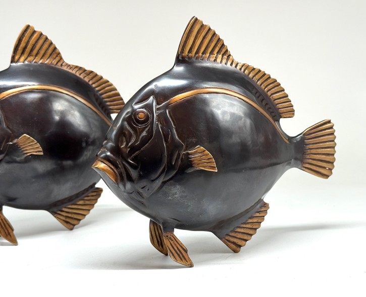 Vintage paired sculptures "Fish"