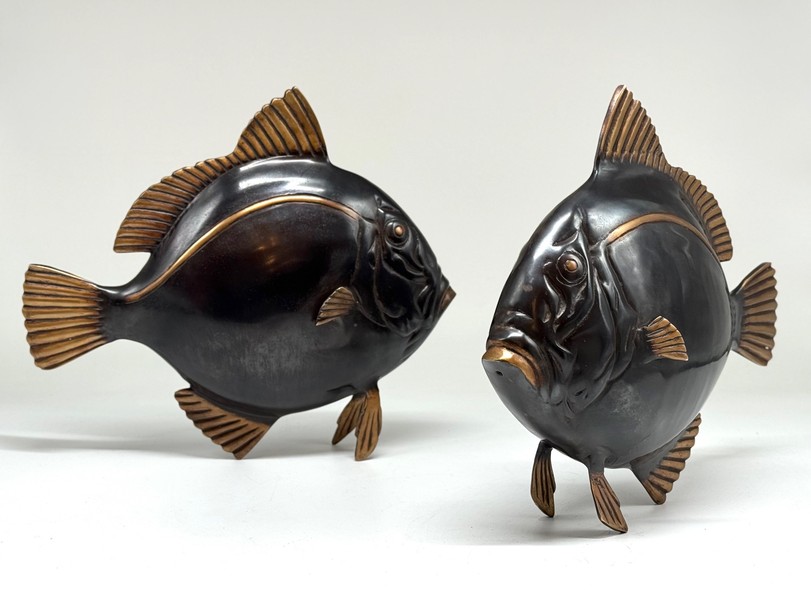 Vintage paired sculptures "Fish"
