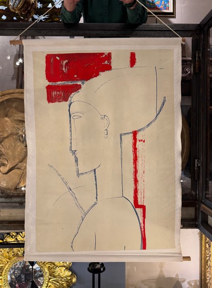 Винтажный принт «Женский профиль» Модильяни