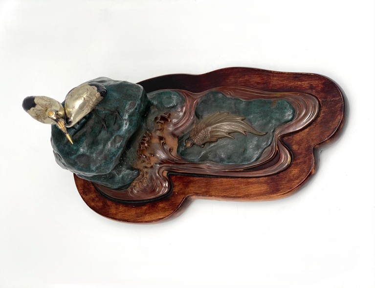 Antique sculpture, "Wish for 10,000 years of health"