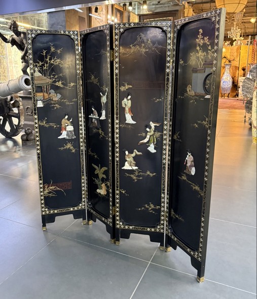 Антикварная восточная ширма