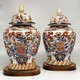 Antique pair of Imari-style vases