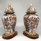 Antique pair of Imari-style vases