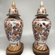 Antique pair of Imari-style vases