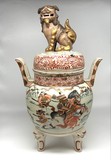 Antique incense burner vase, Satsuma
