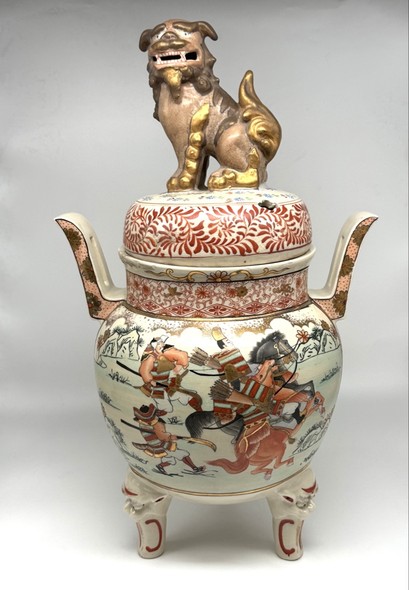 Antique incense burner vase, Satsuma